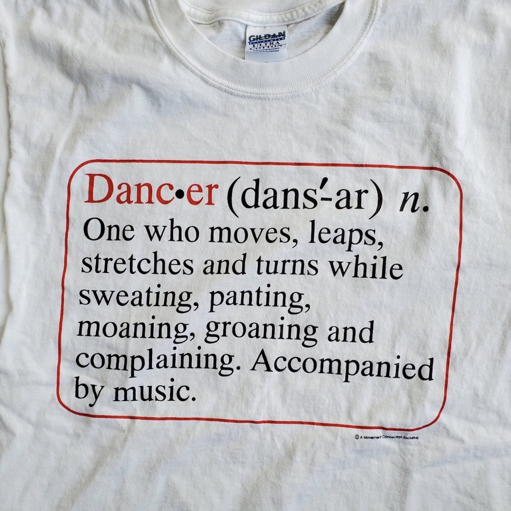 Movement Connection Dancer T-Shirt White Short Sleeves Medium